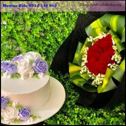 Bánh kem và hoa tươi tặng ngày phụ nữ việt nam - BP64